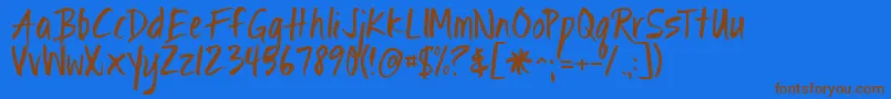 Шрифт Ignitethelight – коричневые шрифты на синем фоне