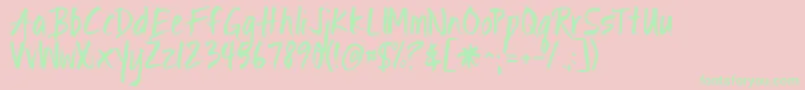 Ignitethelight Font – Green Fonts on Pink Background