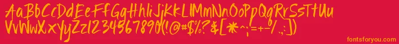 フォントIgnitethelight – 赤い背景にオレンジの文字