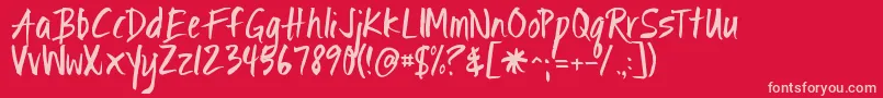 Ignitethelight Font – Pink Fonts on Red Background