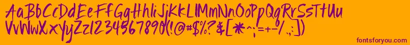 Ignitethelight Font – Purple Fonts on Orange Background