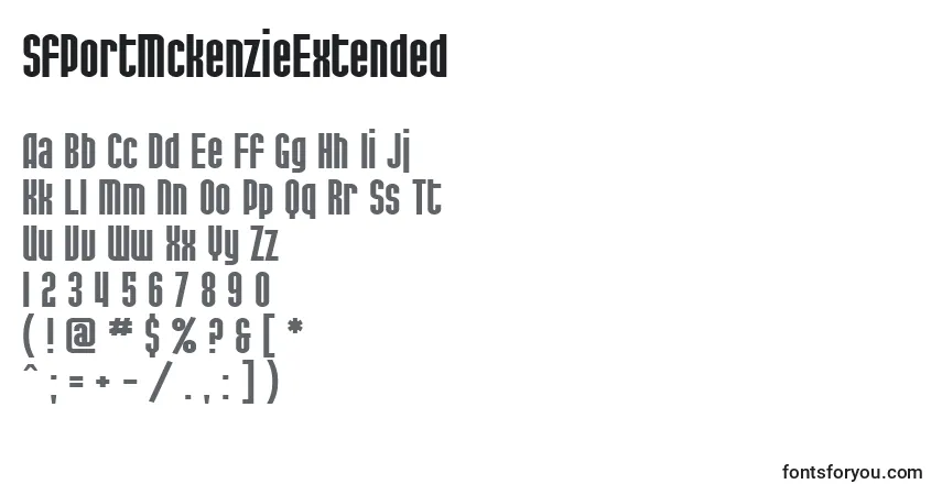 A fonte SfPortMckenzieExtended – alfabeto, números, caracteres especiais
