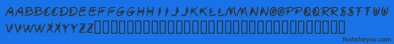フォントKrElectrified – 黒い文字の青い背景