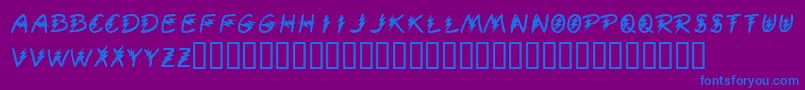 フォントKrElectrified – 紫色の背景に青い文字