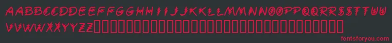 フォントKrElectrified – 黒い背景に赤い文字