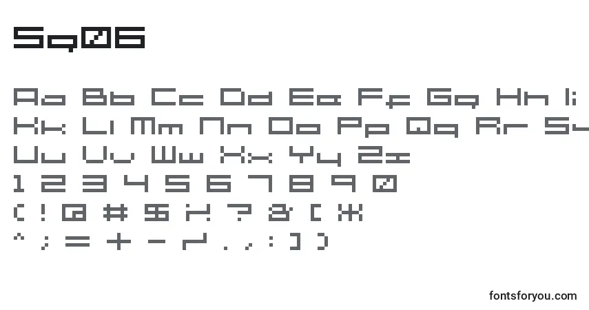 Czcionka Sg06 – alfabet, cyfry, specjalne znaki