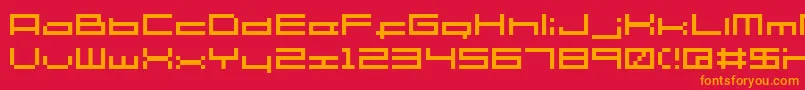 Fonte Sg06 – fontes laranjas em um fundo vermelho