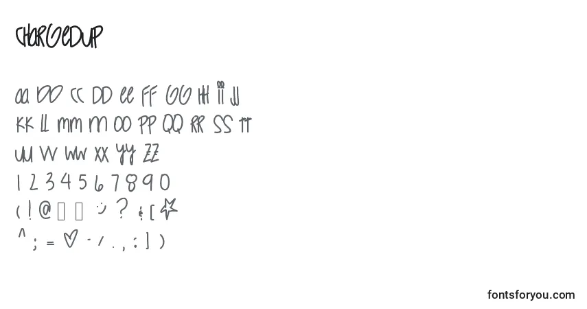 A fonte Chargedup – alfabeto, números, caracteres especiais