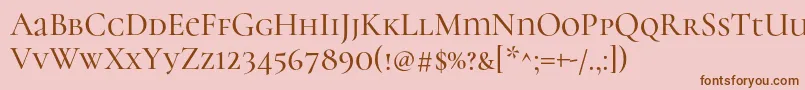 CormorantunicaseMedium Font – Brown Fonts on Pink Background