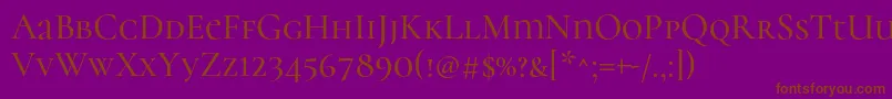 CormorantunicaseMedium Font – Brown Fonts on Purple Background