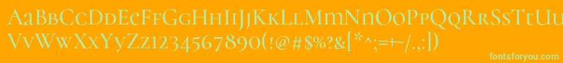 CormorantunicaseMedium Font – Green Fonts on Orange Background