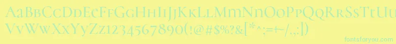 CormorantunicaseMedium Font – Green Fonts on Yellow Background