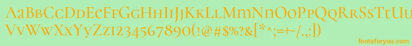 CormorantunicaseMedium Font – Orange Fonts on Green Background