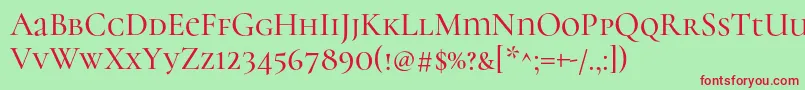 CormorantunicaseMedium Font – Red Fonts on Green Background