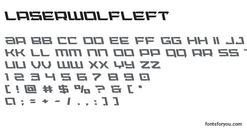A fonte Laserwolfleft – alfabeto, números, caracteres especiais