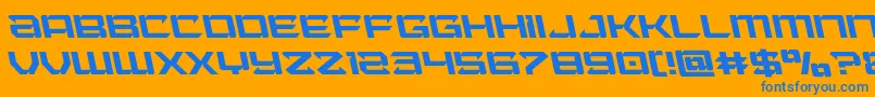 Laserwolfleft Font – Blue Fonts on Orange Background