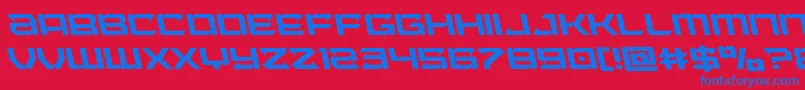 Laserwolfleft-Schriftart – Blaue Schriften auf rotem Hintergrund
