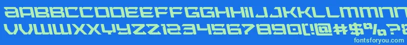 Laserwolfleft Font – Green Fonts on Blue Background