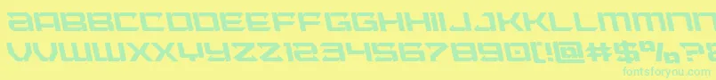 Laserwolfleft Font – Green Fonts on Yellow Background