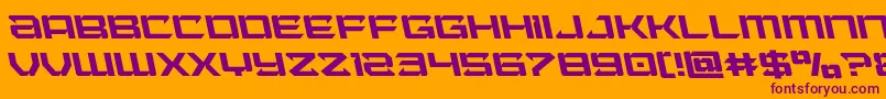Laserwolfleft-fontti – violetit fontit oranssilla taustalla