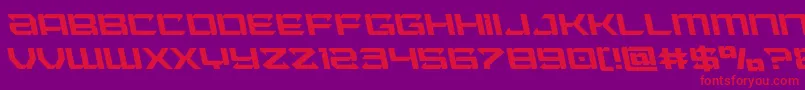 Laserwolfleft-Schriftart – Rote Schriften auf violettem Hintergrund