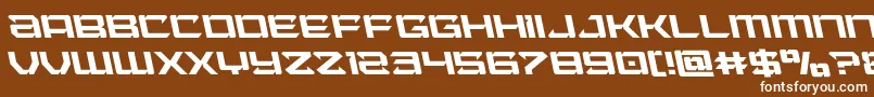 フォントLaserwolfleft – 茶色の背景に白い文字