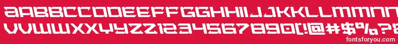 フォントLaserwolfleft – 赤い背景に白い文字