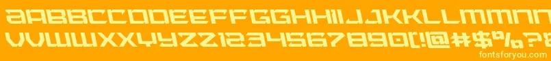 Fonte Laserwolfleft – fontes amarelas em um fundo laranja