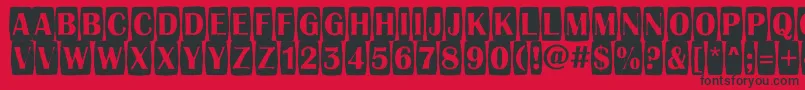 フォントAAlbionictitulcmjgg – 赤い背景に黒い文字