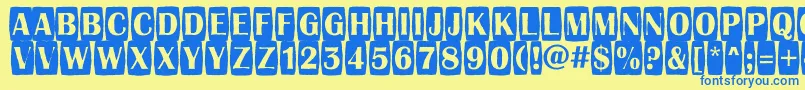 AAlbionictitulcmjgg Font – Blue Fonts on Yellow Background