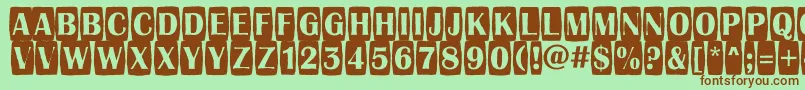 AAlbionictitulcmjgg Font – Brown Fonts on Green Background