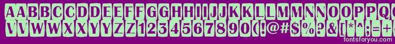 AAlbionictitulcmjgg-Schriftart – Grüne Schriften auf violettem Hintergrund