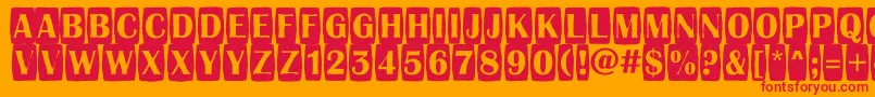 フォントAAlbionictitulcmjgg – オレンジの背景に赤い文字