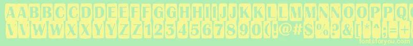 Czcionka AAlbionictitulcmjgg – żółte czcionki na zielonym tle
