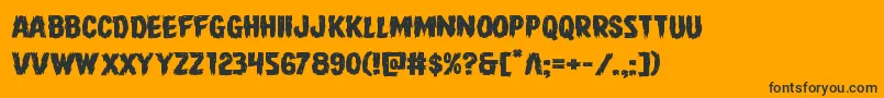 Direwolfexpand-Schriftart – Schwarze Schriften auf orangefarbenem Hintergrund