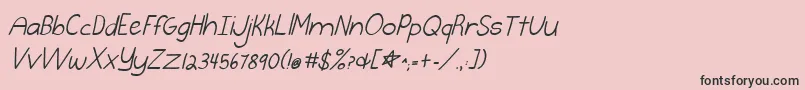 フォントBurstmybubbleitalic – ピンクの背景に黒い文字