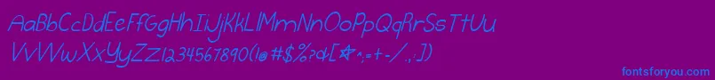 Burstmybubbleitalic Font – Blue Fonts on Purple Background