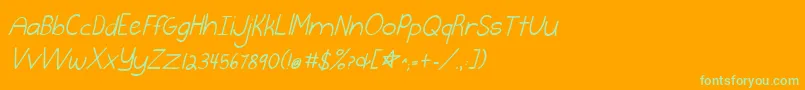 Burstmybubbleitalic-Schriftart – Grüne Schriften auf orangefarbenem Hintergrund