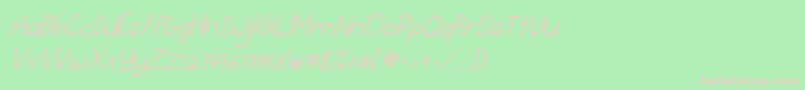 Fonte Burstmybubbleitalic – fontes rosa em um fundo verde