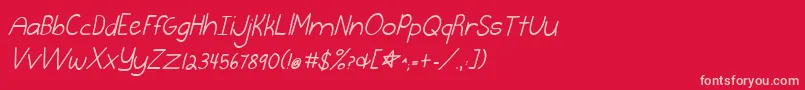 フォントBurstmybubbleitalic – 赤い背景にピンクのフォント