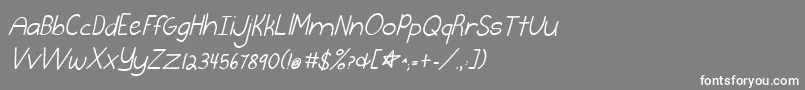 フォントBurstmybubbleitalic – 灰色の背景に白い文字