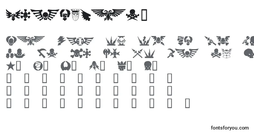 Czcionka Imperial1 – alfabet, cyfry, specjalne znaki
