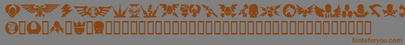 フォントImperial1 – 茶色の文字が灰色の背景にあります。