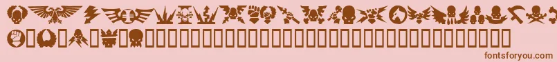 Imperial1-Schriftart – Braune Schriften auf rosa Hintergrund