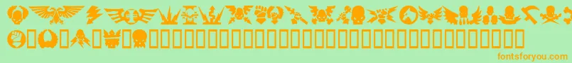 Police Imperial1 – polices orange sur fond vert