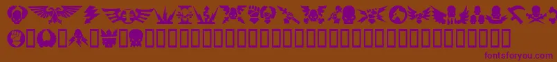 Fonte Imperial1 – fontes roxas em um fundo marrom