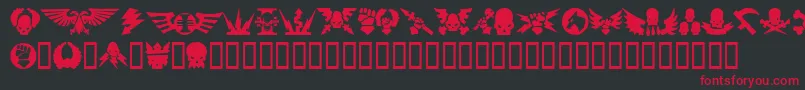 フォントImperial1 – 黒い背景に赤い文字