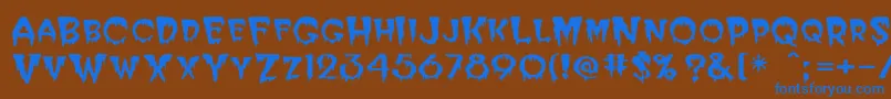 Elviria Font – Blue Fonts on Brown Background