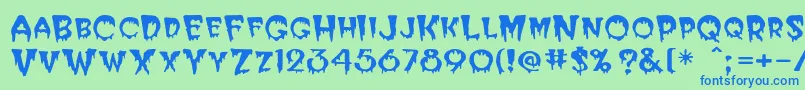 Elviria Font – Blue Fonts on Green Background