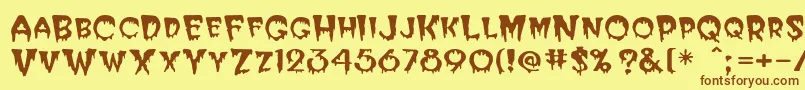 Elviria Font – Brown Fonts on Yellow Background